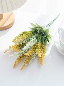 1支/3支人造薰衣草泡沫花，秋季装饰，婚礼装饰，新娘捧花，腕花DIY，花环材料，帽子装饰，客厅、卧室、浴室家居装饰，花瓶，户外花园，生日派对 - 黃色 - 查看 5