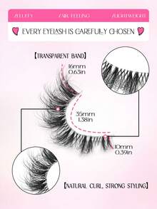 7 Pairs Asiteo Fluffy Cat Eye False Eyelashes, Natural Curly Fake Lashes With Transparent Band, 3D Effect, Eye-Enlarging, Charming & Thick, Whole Piece Faux Mink Lashes Suitable For Travel, Wedding, Party, Eid - Fluffy Lashes - View 3