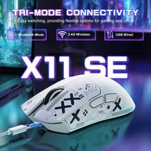 Chuột chơi game không dây siêu nhẹ ATTACK SHARK X11SE, 59g, ba chế độ kết nối: không dây BT/2.4G/có dây, cảm biến chơi game PixArt PAW3311, độ phân giải 22000 DPI, chuột văn phòng cho PC, quà tặng năm mới 2026, quà cho trẻ em, quà ngày lễ - Màu đen/ trắng/ đỏ/ hồng & băng dính. - Nhiều màu - Xem 11