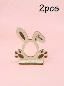 Customized Easter Bunny Decor With Name, Personalized Desktop Ornament, Easter Basket Filler, Customizable Room Decor, Customizable Holiday Gift, Bunny Standee, Colorful Bunny Tail, Fashionable Holiday Decoration For Home And Couples - Style B - View 9