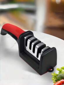 Afilador de cuchillos profesional de 4 etapas | Piedras de afilar de alta precisión, de diamante, cerámicas | Mango antideslizante | Fácil de usar, afilado rápido | Excelente opción de regalo para diversas ocasiones - Multicolor - Ver 8