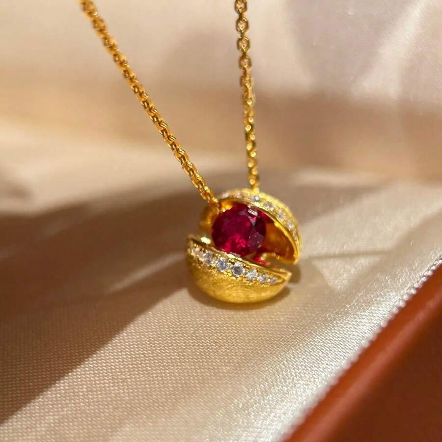 1pc Floating Planet Necklace, Exquisite And Unique Design, Fashionable And Sophisticated Collarbone Chain - Gold - View 1