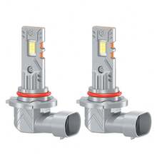 2个H1 H4 H7 H11 9005/HB3 9006/HB4 LED大灯，30000流明，300瓦，远近光切换，带雾灯功能，6000K白光，CSP芯片，亮度提升800%，即插即用 - 銀色 - 查看 14