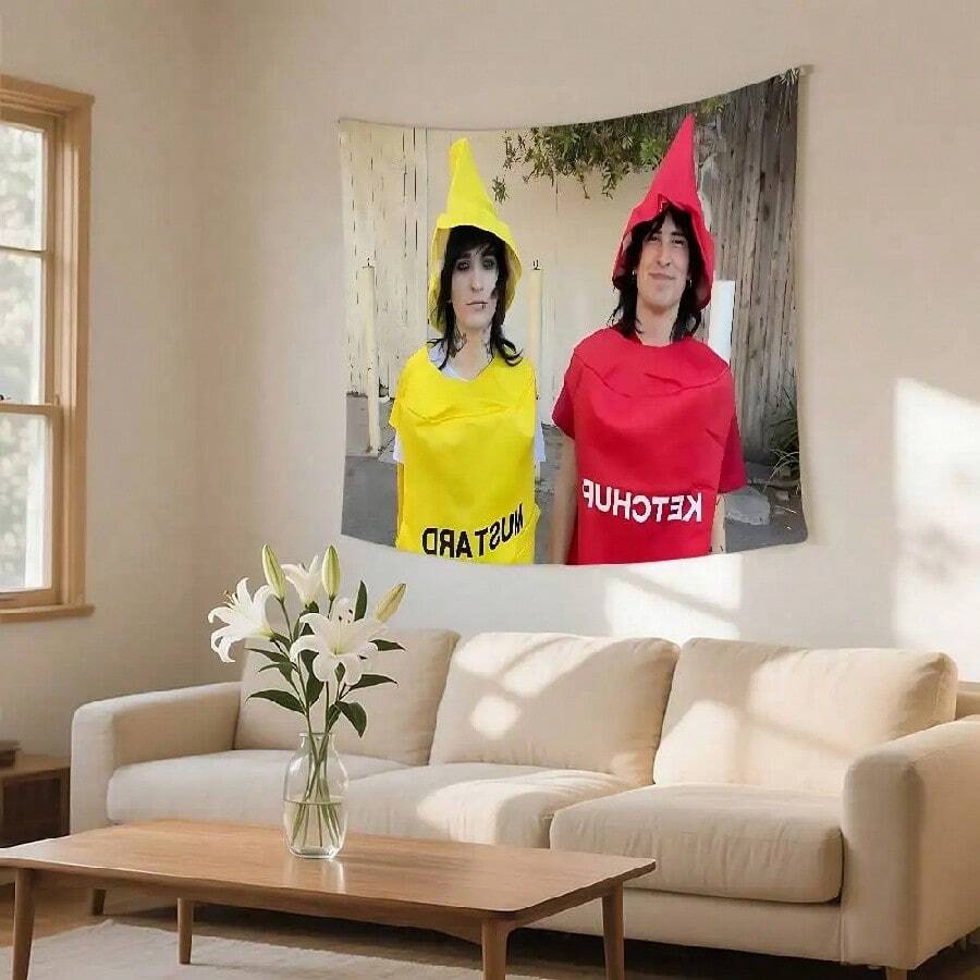 1pc Jake Johnnie Sam Colby American Flag Tapestry Wall Hanging Tapestry Art Deco Blanket Curtain Hanging At Home Bedroom Living(9).Jpg - 白色 - 查看 1