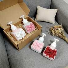 Pink Bow Packaged Bottles - Elegant Bow-Shaped Bottles For Hand Soap, Shower Gel, Shampoo, Lotion, Makeup Remover, Cosmetics, Empty Bottles - Multicolor - View 8