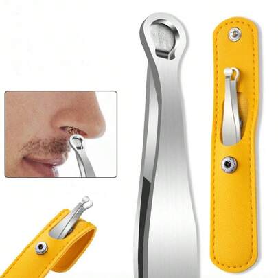 2pcs Nose Hair Trimmer, Round Head Nose Hair Trimmer, Men's Beard Trimmer, Stainless Steel Eyebrow Scissors, Nose Hair Clipper