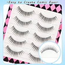 5 Pairs Cartoon Eyelashes, Wet Eyelashes, Eyelash Length 5-12mm, Transparent Stem, Curly, Non-Deformable, Fit Eye Shape, Cute Eyelashes - Spiky Manga Lashes - View 4