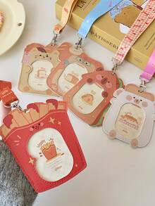 1 PC Cute Cartoon Dog Hanging Neck Card Holder, Student Bus Card, Campus Card Holder, Girl Chasing Star 3-Inch Small Card Holder - Multicolor - View 6