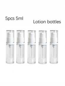 5个/5毫升/10毫升真空泵乳液瓶 - 防漏真空设计，旅行可灌装瓶，细雾喷头，透明乳液瓶，精华液化妆品小样空瓶，可灌装，适用于护肤品、精华液、面霜和旅行装 - 小巧卫生 - 沙龙、礼品和旅行的理想之选，送给朋友、家人、爱人的贴心礼物，也是新年礼物的完美选择。 - 無色 - 查看 12