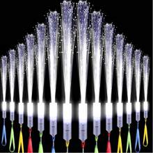 12支装光纤荧光棒，白色，持久发光，婚礼魔杖，LED闪光棒，3种照明模式，适用于婚礼新娘、派对、生日、返校、荧光夜活动等场合。 - 白色光纖 - 查看 3