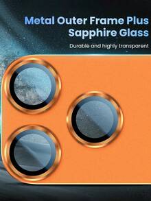 BOLLYMORE 2pcs Camera Lens Protector Case, Orange (Original Color), High Definition Quality, Anti-Drop Anti-Scratch, Suitable For Apple 17 Pro/17 Pro Max - 2pcs Camera - View 4