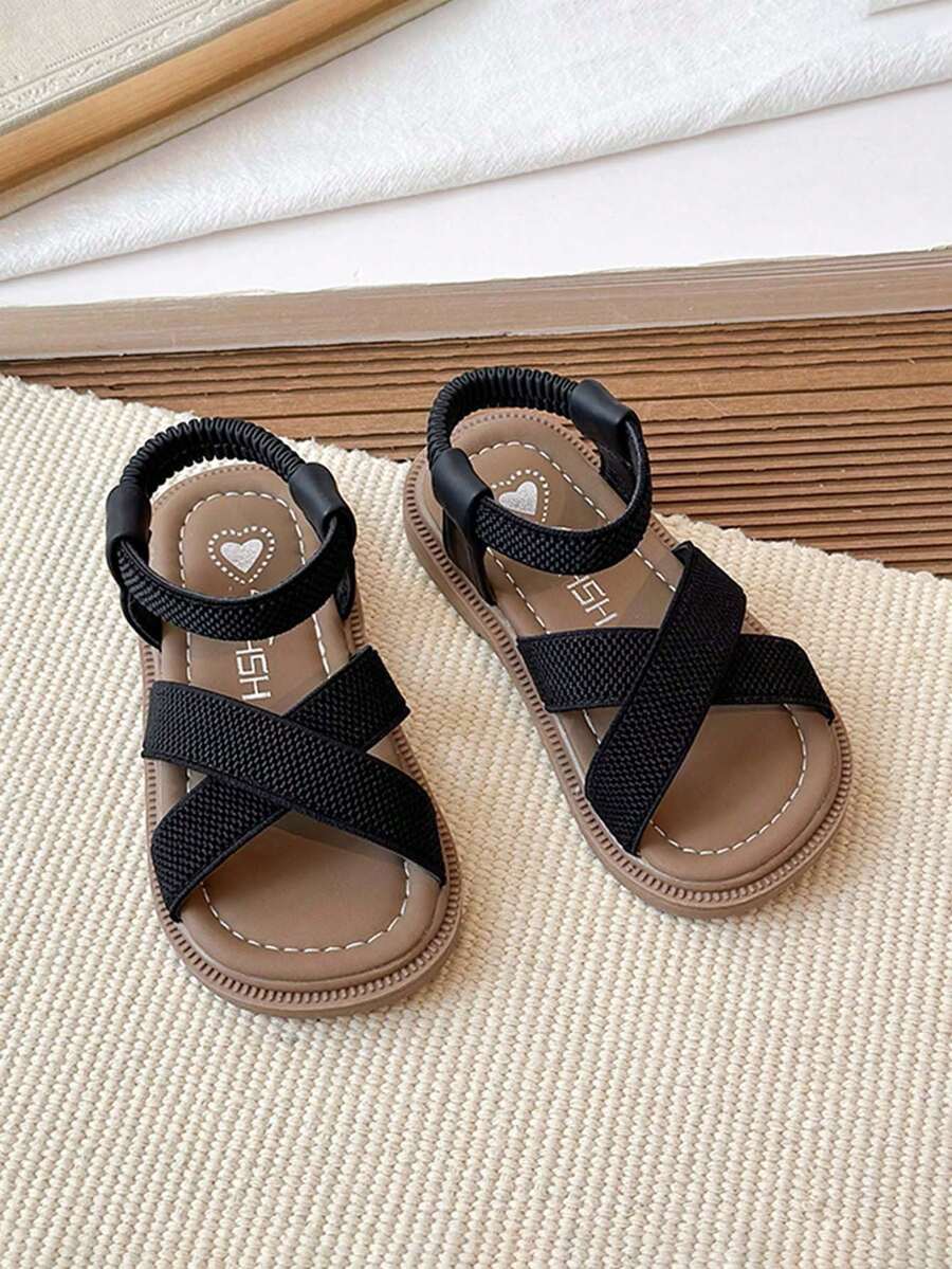 New Summer Baby Soft Bottom Anti-Slip Fashion Versatile Flat Sandals - Black - View 1