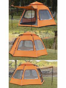 Camping Tent For Up To 8 People, Waterproof Tent Measuring 280x280x160cm, New Hawaii Camping, 4 Windows, Top Ventilation. - B - 查看 8