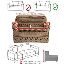 1 Peça Capa de Sofá Prova de Animais de Pelúcia Macia Catiônica, Capa de Sofá de Jacquard de Pelúcia Bordada Boêmia Multicolorida Grossa, Adequada para Sofá de 1/2/3/4 Lugares, Outono/Inverno - Multicolorido - Visão 14