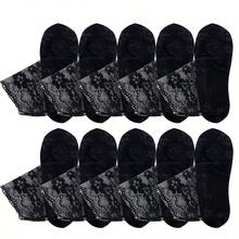 女士樱花图案蕾丝透气薄款时尚半透明网眼夏季低帮短袜 - 彩色 - 查看 10