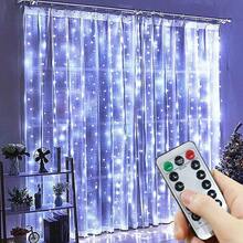 1pc USB Powered Curtain Lights, 8 Modes Indoor Atmosphere Lights String For Bedroom, Birthday, Wedding, Holiday Party, Window Background Wall Decor (Remote Control Not Included) - USB Curtain Light - View 10