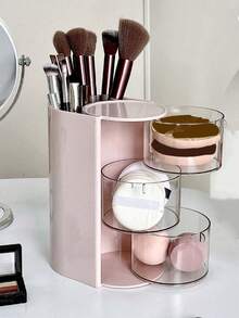 1 hộp đựng đồ trang điểm xoay - Có thể đựng cọ trang điểm, lược, kẹp tóc, dây buộc tóc, móng vuốt tóc và trang sức, món quà hoàn hảo cho Ngày của Mẹ/Lễ Phục Sinh/Lễ Tạ Ơn - Nhiều màu - Xem 15