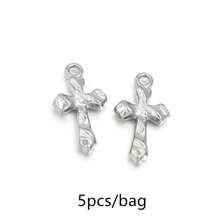 5pcs/Pack Stainless Steel Cross Pendant, Fashionable Personalized Necklace Bracelet Earring Jewelry Making Cross Pendant, Anti-Allergy Jewelry DIY Pendant Accessories - Pendant - View 26