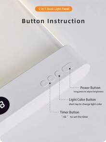 Đèn đọc sách LED phẳng sạc được, 1 chiếc, có chức năng điều chỉnh độ sáng vô cấp và hẹn giờ, 3 nhiệt độ màu, phù hợp cho bàn làm việc, đầu giường, văn phòng tại nhà, đèn đọc sách bảo vệ mắt, quà tặng trang trí nhà hiện đại tối giản. - Nhiều màu - Xem 9