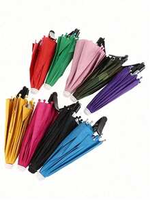 1/2pcs Mini Portable Sunshade Umbrella With Universal Clip Holder, Outdoor Sun Protection For Phones, Kindle, Navigation Devices, Anti-Glare Phone Screen Cover, Rain & Sun Proof, Essential For Travel - Multicolor - View 2