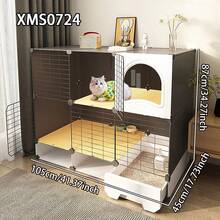 Easy Installation Kitten Cage With Litter Box, Small Cat Villa, Indoor Pet Playpen With Drawer, Space-Saving - Multicolor - View 4