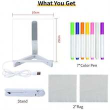 Valentine's Day LED Illuminated Message Board - Includes 7 Color Markers, USB Powered Acrylic Dry Erase Board, Creative Glow-In-The-Dark Gift And Romantic Decor - Multicolor - View 10