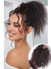 Búi tóc rối, búi tóc kiểu chignon, búi tóc xoăn, thẳng, bồng bềnh, dây buộc tóc, tóc giả tổng hợp dành cho phụ nữ và bé gái, sử dụng hàng ngày khi hẹn hò. - Nhiều màu - Xem 6