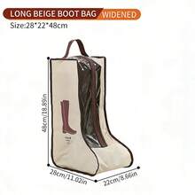 1个/2个/3个旅行鞋袋，靴子收纳袋，防尘踝靴保护袋带提手，便携式防水短靴，男女鞋履收纳整理袋（踝靴） - 米色 - 查看 12