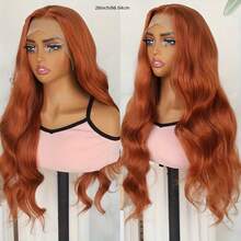 13x4 High Density Lace Front Wig, Heatproof Synthetic Wavy Lace Front Wig In Black, White, 613 Blonde, Ginger Orange Colors, No Glue Needed, Suitable For Cosplay And Halloween Party - Multicolor - View 5