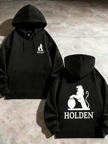 TEXAS Men's Large Size Hoodie With Long Horned Bull I5RI - Negro - Ver 1