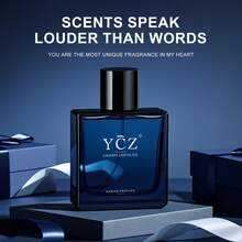 YCZ Men's Pheromone Perfume | 1.7oz | Fresh Scent + Lavender Scent | Warm Woody End Rhyme | Essential Fragrance For Dating Confessions, Fragrance Of Love, Confession Fragrance, Attractive Aroma, Lasting Aroma, Men's Beauty, Fashion Men - Xanh đậm - Xem 1