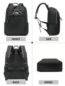 Commuter Backpack | Tribute To All-Weather Travel Aesthetics | Quilted Design * Multi-Functional Storage System | Unlock Absolute Visual Sovereignty For Daily Commute - Multicolor - View 4