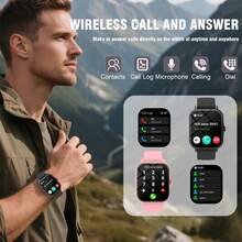 1.83英寸全触控屏智能手表，具备消息、通话、计步器、提醒功能，兼容和安卓系统，健身追踪器，男女皆宜，生日礼物佳选。 - 彩色 - 查看 5