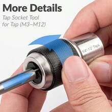 2件套棘轮丝锥和板牙套装 | 可调式夹头，3/8英寸驱动，兼容丝锥、铰刀、螺丝取出器（#6-1/2英寸） - 均碼 - 查看 4