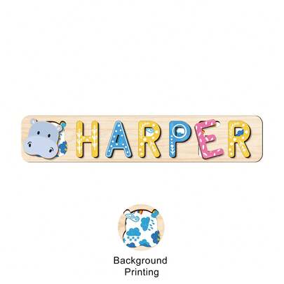 1pc Customized Name Puzzle, Personalized 3D Letter Puzzle And Wooden Name Puzzle. Suitable For Baby Boys And Girls, Ideal Gift For Birthday, Christmas, Anniversary!