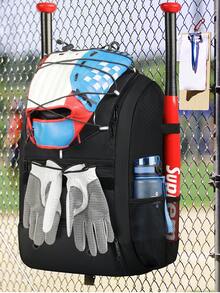 NEWHEY 棒球包/垒球包，带鞋仓，适合青少年和成人，大容量棒球背包，可装T型球和垒球装备 - 黑色 - 查看 8