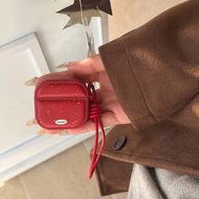 Ins Korean Style Red Leather Splatter Protective Case Compatible With Apple Pro 3/2/1/2nd Generation Wireless Bluetooth Earphones - Red - View 4