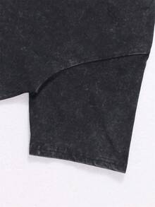 220g Washed Short Sleeved Shirt,  And Fashionable Men's Casual,One Way Jesus John 14:6 Printed Pattern T-Shirt For Spring And Summer, Suitable For Daily Outdoor Wear - màu đen - Xem 4