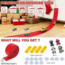 39cm/15.35in Inertial Stunt Track Car Toy, DIY Assembly Track, Stunt Racing Car Toy Gift For Boys And Girls, Random Color, Suitable For Halloween And Christmas - Multicolor - View 11