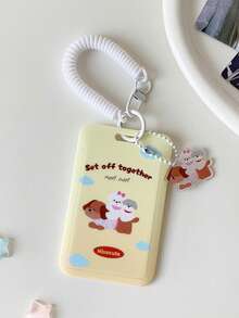 1 PC Cartoon Puppy Elastic Rope Sliding Cover Card Set For Girls Chasing Stars, Three Inch Small Card Set, Keychain Pendant Card Bag - Multicolor - View 15