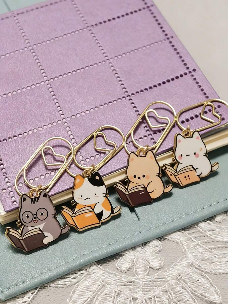 Dấu trang hình mèo sáng tạo mới, kẹp sách hình mèo hồng, phụ kiện trang trí văn phòng và học tập, đồ dùng học tập sáng tạo, dấu trang hình mèo dễ thương phù hợp cho học sinh và độc giả, dấu trang thời trang và tinh tế được nhiều người yêu thích. - nhiều màu - Xem 1