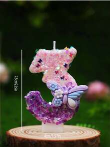 Elegante Schmetterling Zahlen Geburtstagkerzen 0-9, glitzernde Kuchendekoration für Hochzeiten, Jahrestage, Babypartys, Brautpartys, Geburtstage, Einweihungsfeiern - Paraffin Kuchendekoration Zubehör - perfekt für Geburtstagsfeierlichkeiten - das perfekte Geschenk für Partygäste. - 1PC - Übersicht 4