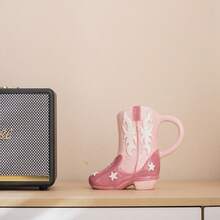 创意个性化可爱陶瓷花朵靴子马克杯，ins风高跟靴造型陶瓷杯 - 彩色 - 查看 4