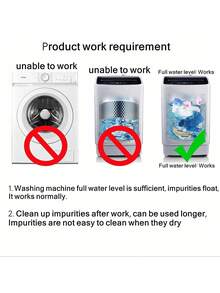 2/1pc Reusable Floating Lint Mesh Bag, Washing Machine Lint Collector, Laundry Cleaning Ball - Multicolor - View 10