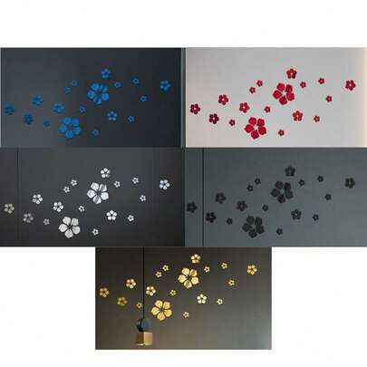 Tranh dán tường hình hoa anh đào bằng gương acrylic, trang trí tường sáng tạo cho phòng khách/phòng ngủ/phông nền TV, tranh nghệ thuật phản chiếu 3D, tự phối hợp, sắp xếp tự do, phù hợp cho lối vào/phòng khách/phòng ngủ, giúp ngôi nhà của bạn trở nên thời trang và tinh tế.