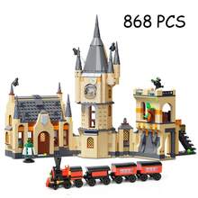 868 pezzi Set di blocchi da costruzione Castello magico, modello di casa in miniatura, mattoncini da costruzione, giocattolo, modello di architettura del castello STEM, decorazione creativa per ufficio e casa, regalo ideale per adulti per compleanni e Natale - Multicolore - Visualizzare 10