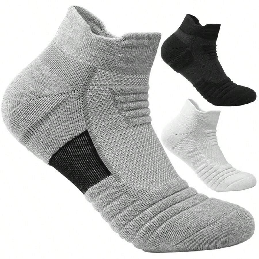3-Pack Invisible Ankle Socks, High Elasticity, Moisture-Wicking, Breathable, Versatile For Daily Wear And Sports - Multicolor - View 1