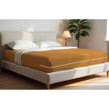 Double Gel Knit Mattress Cover With Zipper - 芥末黃 - 查看 2