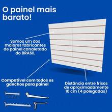 Painel canaletado 80 ganchos 180x180 Branco mdf canaletado - Branco - Visão 2