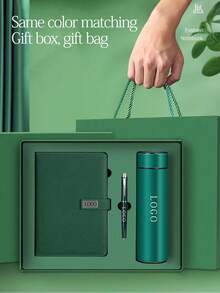 1 Set Customized Stainless Steel Vacuum Cup Gift Set, Includes Vacuum Cup, Matching A5 Notebook, Pen, Laser Engraved Name/Logo, Business/Graduation/Teacher's Day Commemorative Gift, Personal Exclusive Gift Set - Multicolor - View 6